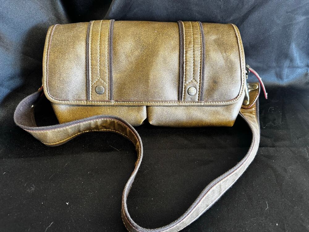 Esprit Distressed Brown Crossbody Messenger Bag | Boho Y2K Utility